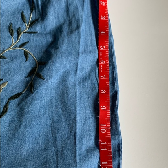 Francesca denim look embroidered top. - Picture 6 of 7